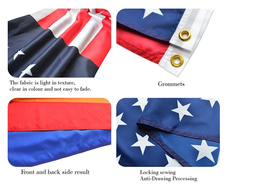 Cheap Small Size Advertising Banner Printing Ustom Hand Stick Flag Hot Selling Custom Printing American Car Flag (06)